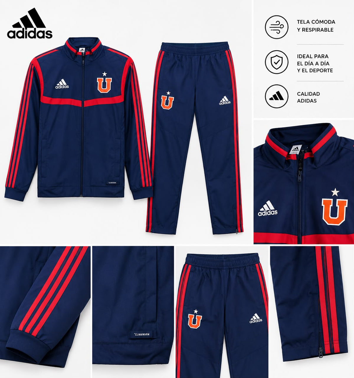 conjunto adidas uch pre suit universidad de chile juvenil dt8594