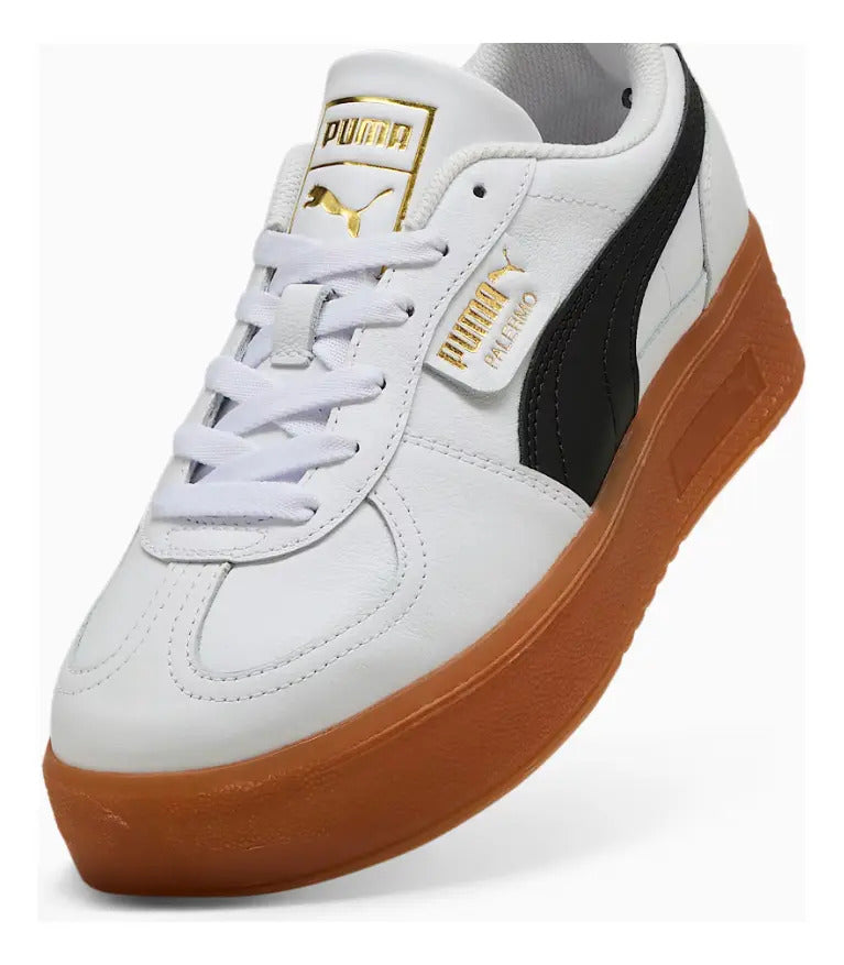 Zapatillas Palermo Elevata Blancas Cuero Mujer