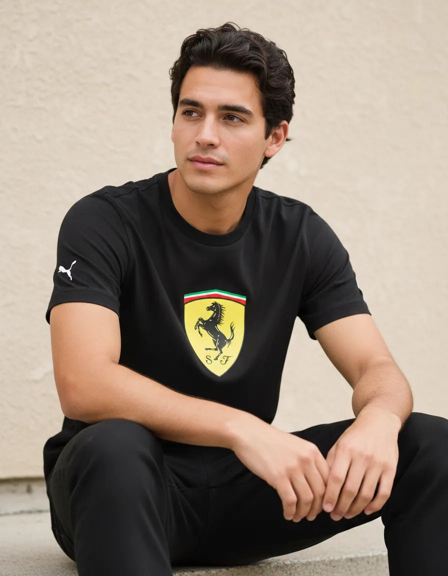 Puma Polera Colaboracion Scuderia Ferrari Shield Negro