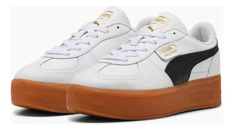 Zapatillas Palermo Elevata Blancas Cuero Mujer