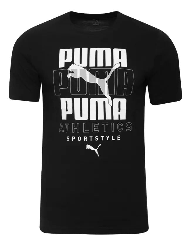 Puma Polera Graphic Stacked Tee Hombre 8038